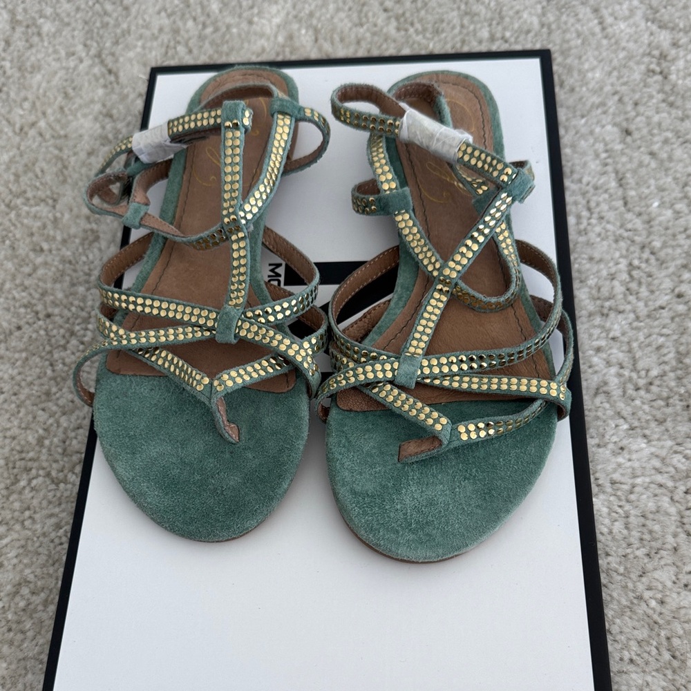 Envy Citroen Ladies Green Strappy Sandals, Size: 7.5, Pre-Owned